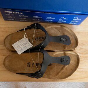 Birkenstock Women's Gizeh Sandals - Leather, Black, Size 42 (US Size 11)